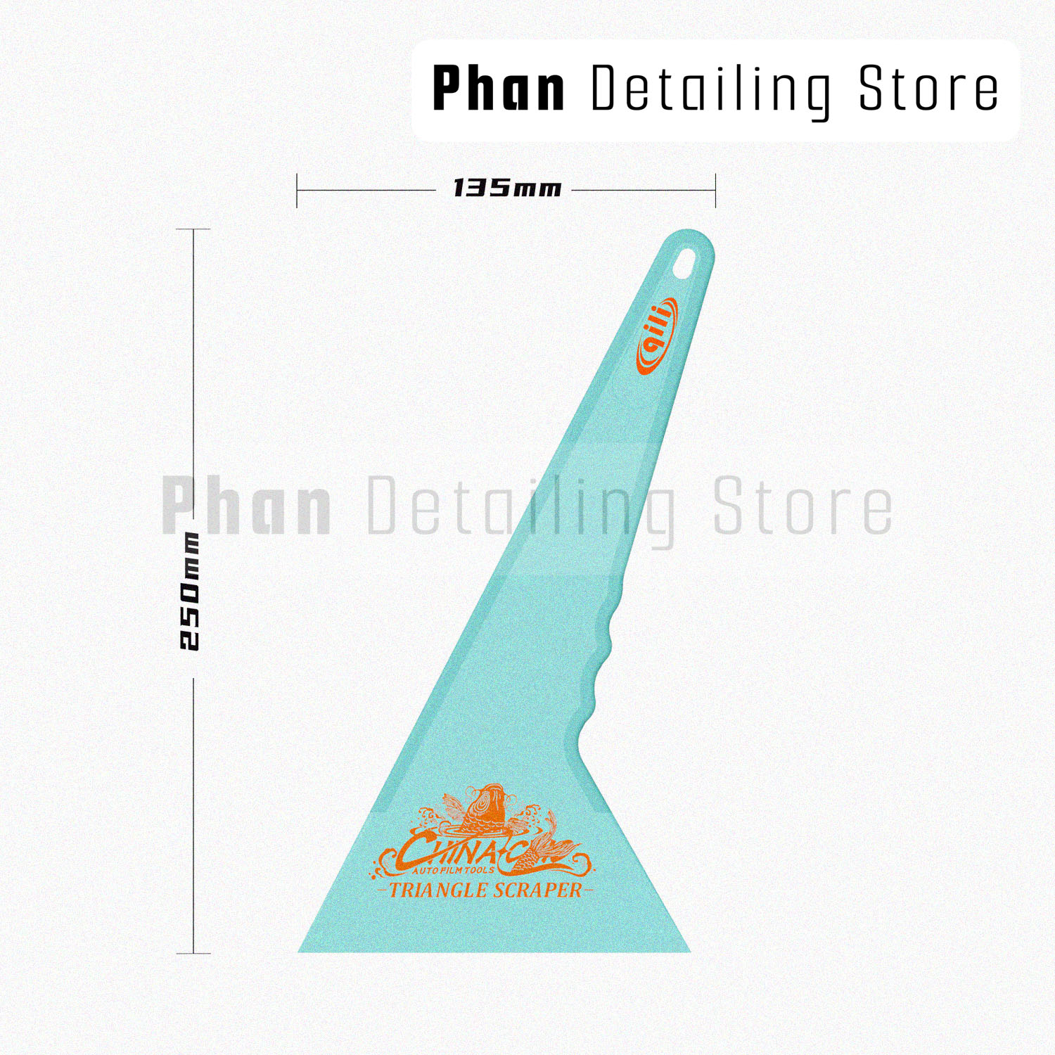 Gạt Nhựa Tam Giác Dán Film Qili Size Lớn " Màu Xanh "