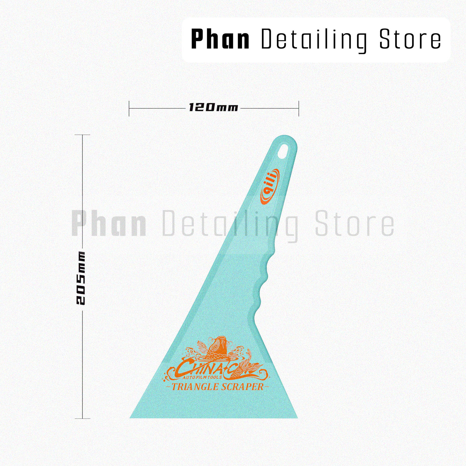 Gạt Nhựa Tam Giác Dán Film Qili Size Vừa " Màu Xanh "